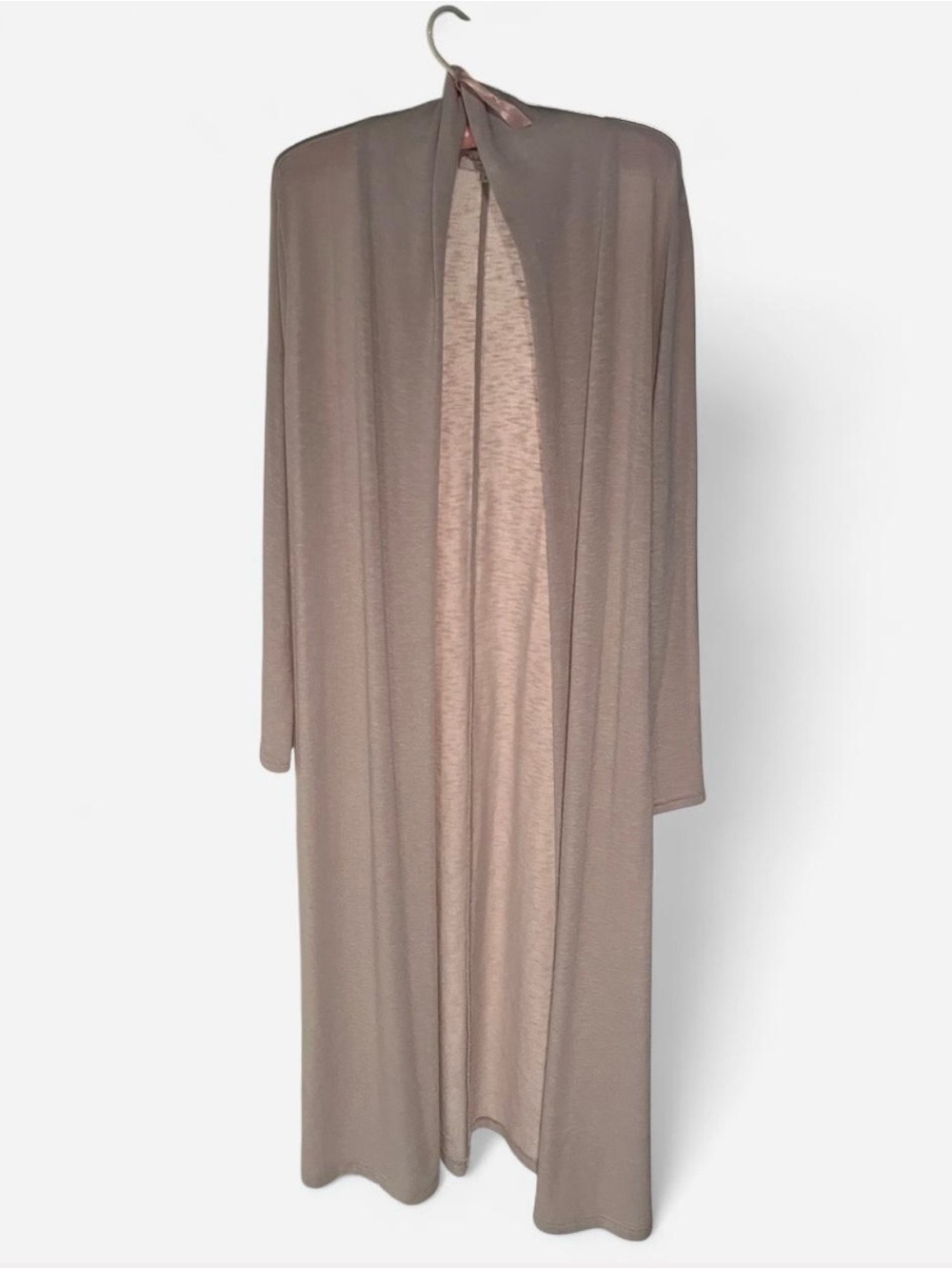 Women's Long Open-Front Duster Cardigan - light Taupe
